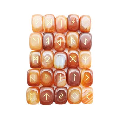 Set of 25 runes - Carnelian