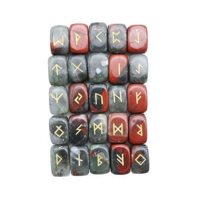 Set of 25 runes - Heliotrope Jasper