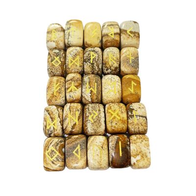 Set of 25 runes - Jasper landscape