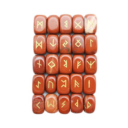 Jeu de 25 runes - Jaspe rouge