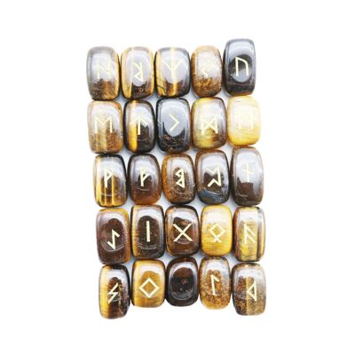 Set of 25 runes - Tiger's eye