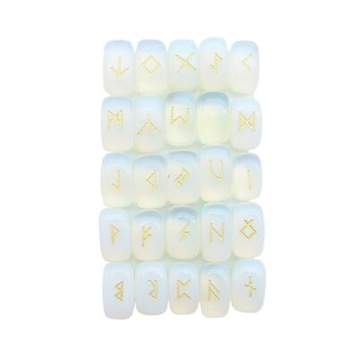 Set of 25 runes - Synthetic Opal