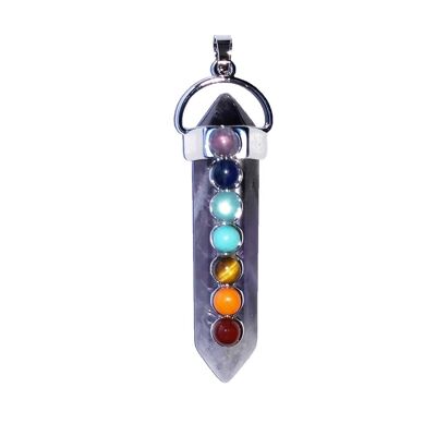 Pendentif 7 chakras Améthyste - Pointe longue