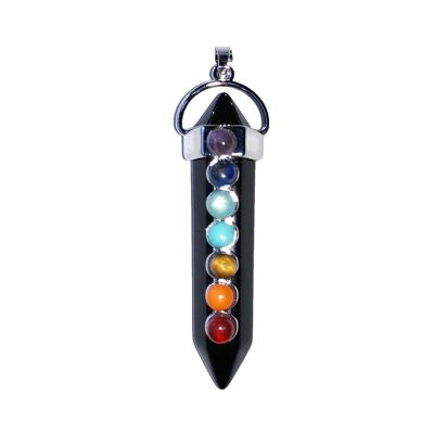 Pendente in Onice 7 Chakra - Punta Lunga