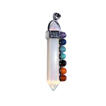 Pendentif 7 chakras Opale synthétique - Pointe longue 2