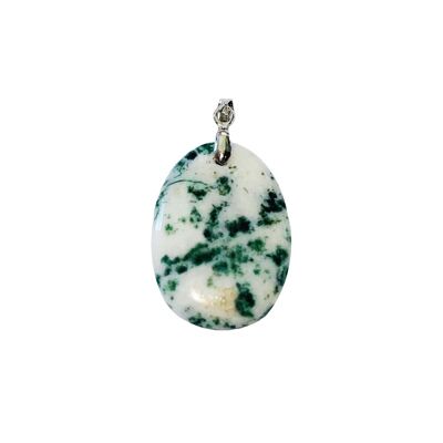 Pendentif Agate arbre - Pierre plate