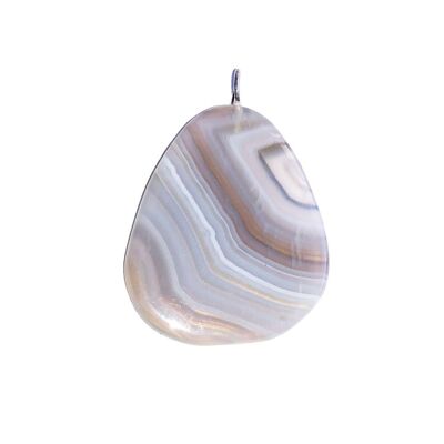 Pendentif Agate botswana - Pierre plate