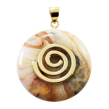 Pendentif Agate crazy lace - PI Chinois ou Donut 30mm 2