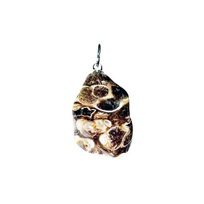 Fossil Agate Pendant - Rolled Stone
