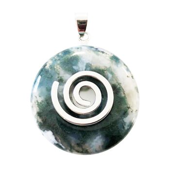 Pendentif Agate mousse - PI Chinois ou Donut 30mm 1