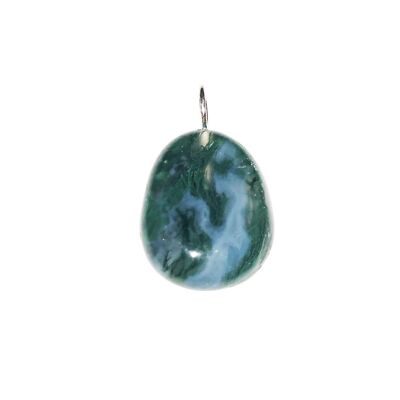 Moss Agate Pendant - Rolled Stone
