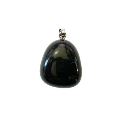 Pendentif Agate noire - Pierre roulée