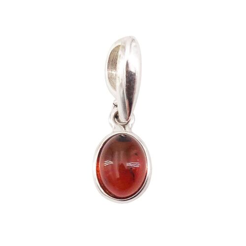 Pendentif Ambre "Camille" - Ovale - Argent 925