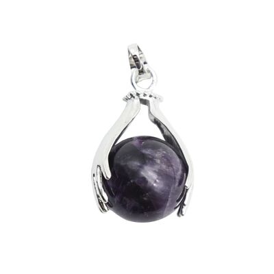 Amethyst pendant - Two hands