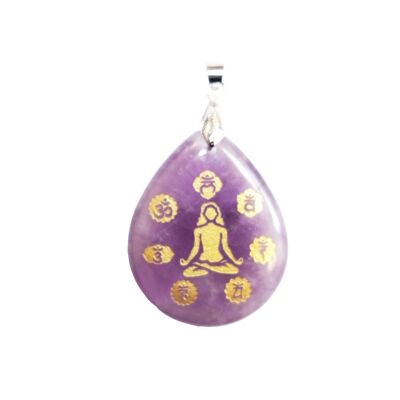 Amethyst pendant - Yoga 7 chakras