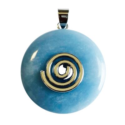 Angelite pendant - Chinese PI or Donut 30mm