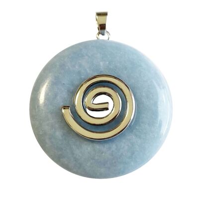 Angelite pendant - Chinese PI or Donut 40mm