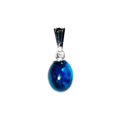 Pendentif Apatite bleue - Pierre plate