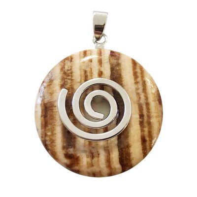 Pendentif Aragonite marron - PI Chinois ou Donut 30mm