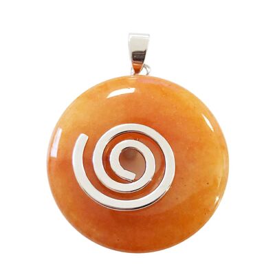 Red Aventurine Pendant - Chinese PI or Donut 30mm