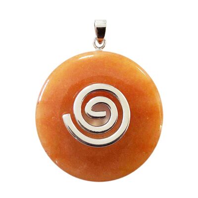 Red Aventurine Pendant - Chinese PI or Donut 40mm