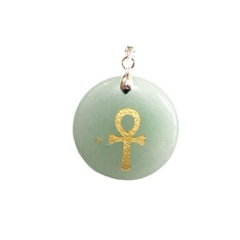 Pendentif Aventurine verte - Croix égyptienne Ankh 2