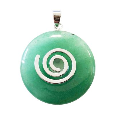 Green Aventurine Pendant - Chinese PI or Donut 30mm