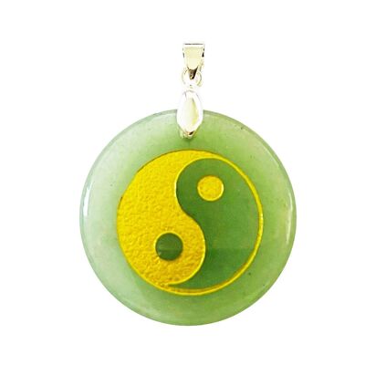 Green Aventurine Pendant - Taoist Yin-Yang