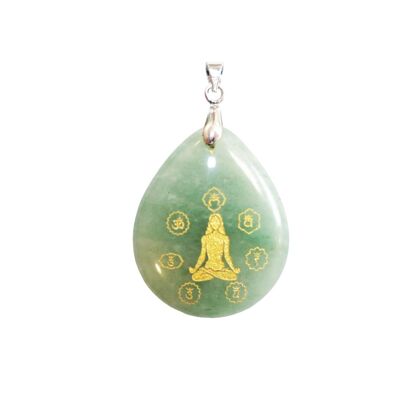 Pendentif Aventurine verte - Yoga 7 chakras