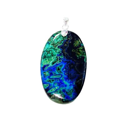 Pendentif Azurite - Pierre plate