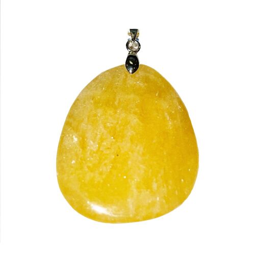 Pendentif Calcite orange - Pierre plate