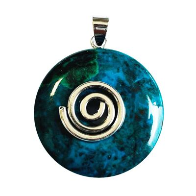 Chrysocolla pendant - Chinese PI or Donut 30mm