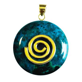 Pendentif Chrysocolle - PI chinois ou Donut 30mm 2