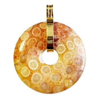 Pendentif Corail fossilisé - PI chinois ou Donut 40mm 4