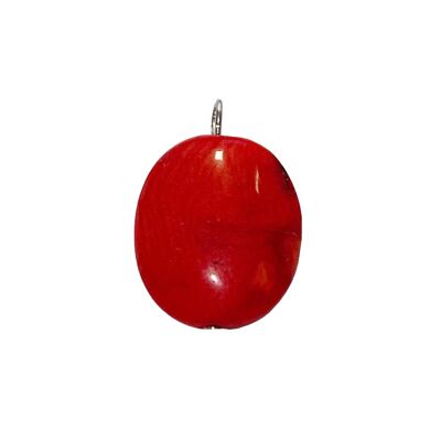 Red Coral pendant - Flat stone