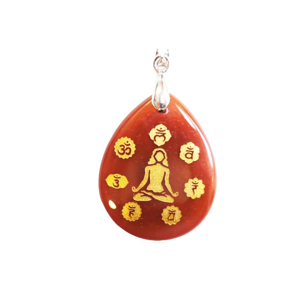 Pendentif Cornaline - Yoga 7 chakras