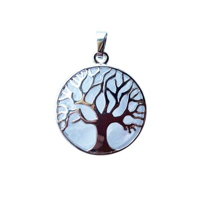 Rock crystal pendant - Tree of life