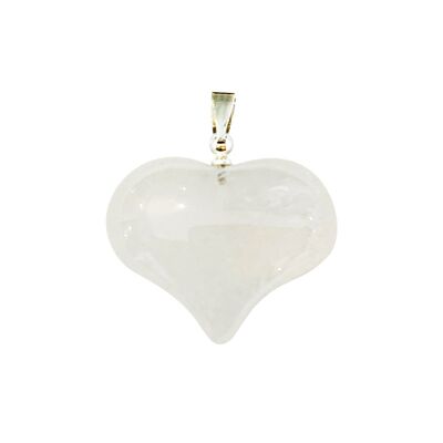 Rock crystal pendant - Domed heart