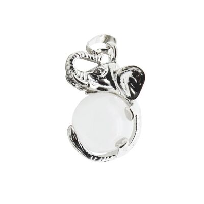 Rock Crystal Pendant - Elephant