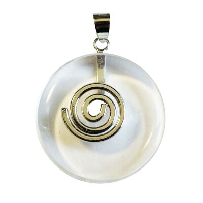 Rock Crystal Pendant - Chinese PI or Donut 30mm