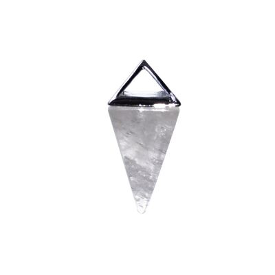 Rock Crystal Pendant - Silver Pyramid