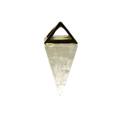 Rock Crystal Pendant - Gold Pyramid