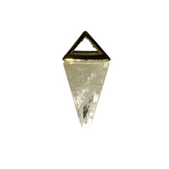 Pendentif Cristal de roche - Pyramide Or 2