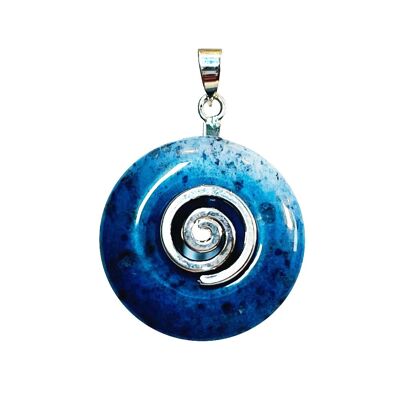 Dumortierite pendant - Chinese PI or Donut 20mm