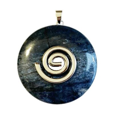 Dumortierite pendant - Chinese PI or Donut 40mm