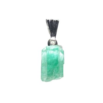 Pendentif Emeraude verte - Pierre brute 1