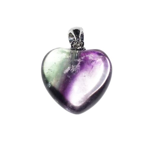 Pendentif Fluorite multicolore - Petit Coeur