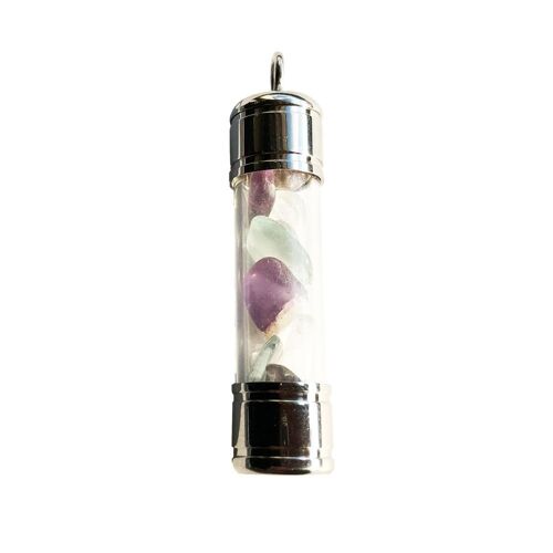 Pendentif Fluorite multicolore - Tube