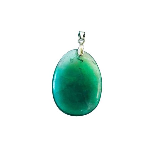 Pendentif Fluorite verte - Pierre plate