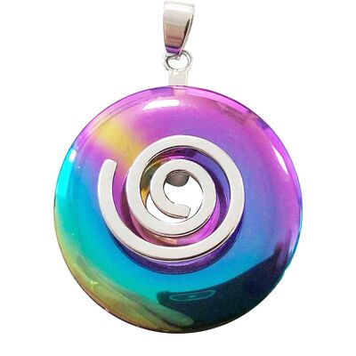 Pendentif Hématite arc-en-ciel - PI Chinois ou Donut 30mm